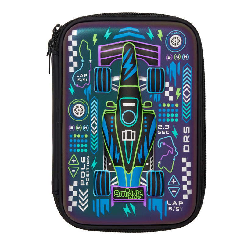 Smiggle Hardtop Pencil Case Accelerate Car 16.5 x 22 cm