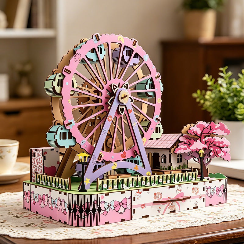 DIY Wooden Ferris Wheel Music Box 3D Puzzle 14+