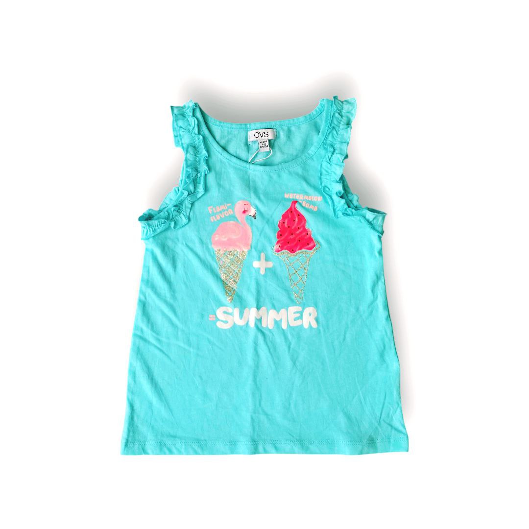 Girls’ Ice Cream & Flamingo Print Top | 3–4Y