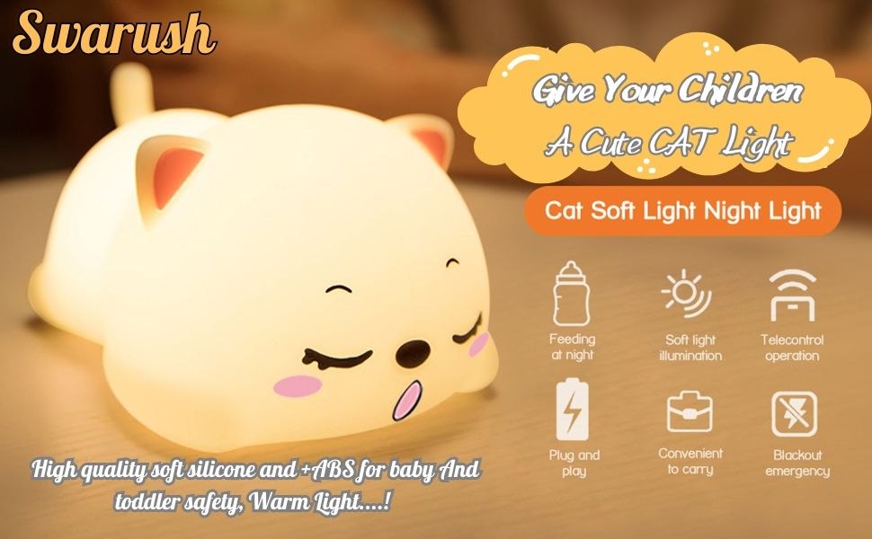 Cat Silicone Night Light USB Color-Changing