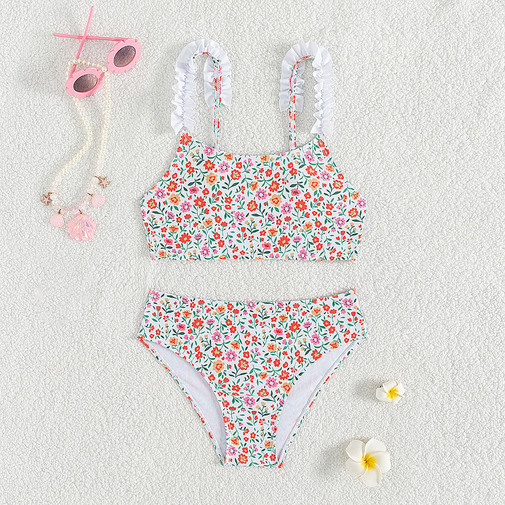 Girls Swimsuit Flower - 2pcs |Size 5-14y