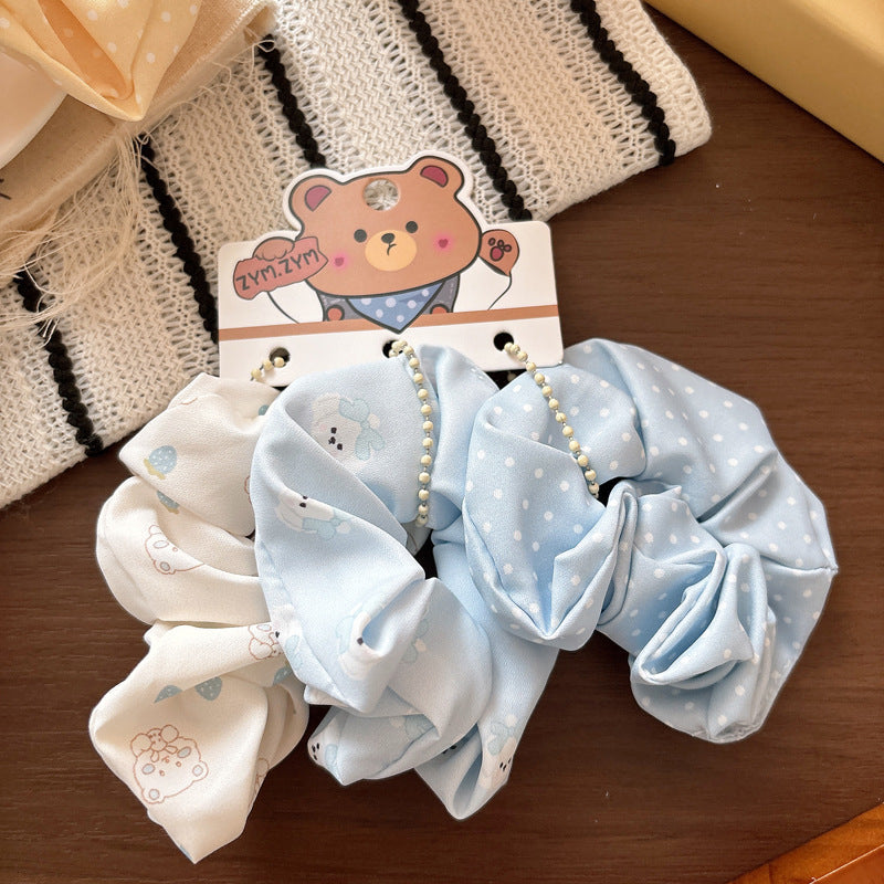 Pastel Bear Scrunchies Set - 3 Pcs