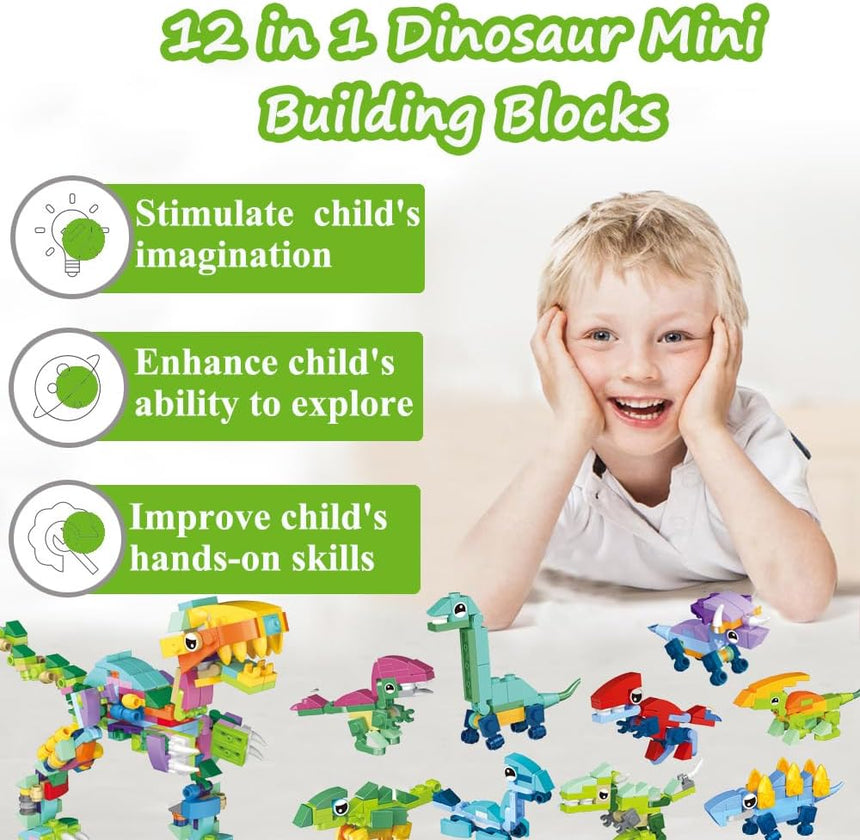 Building Blocks Dinosaurs 12in1 | Full Box | 3+