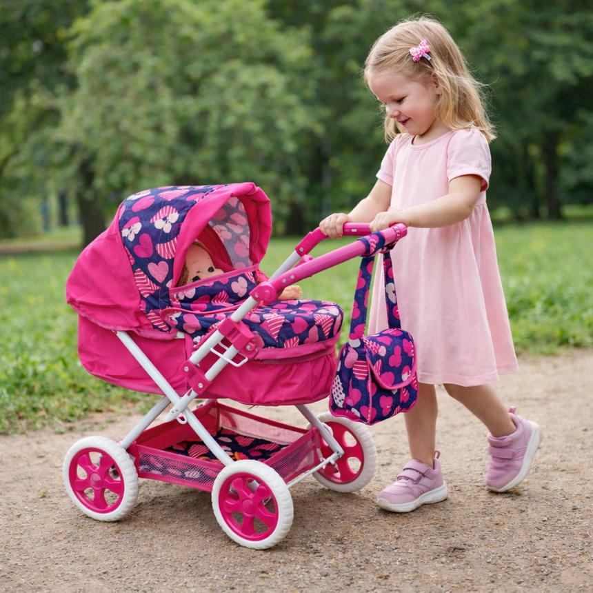 Baby Doll Stroller with Carriage Bags Set