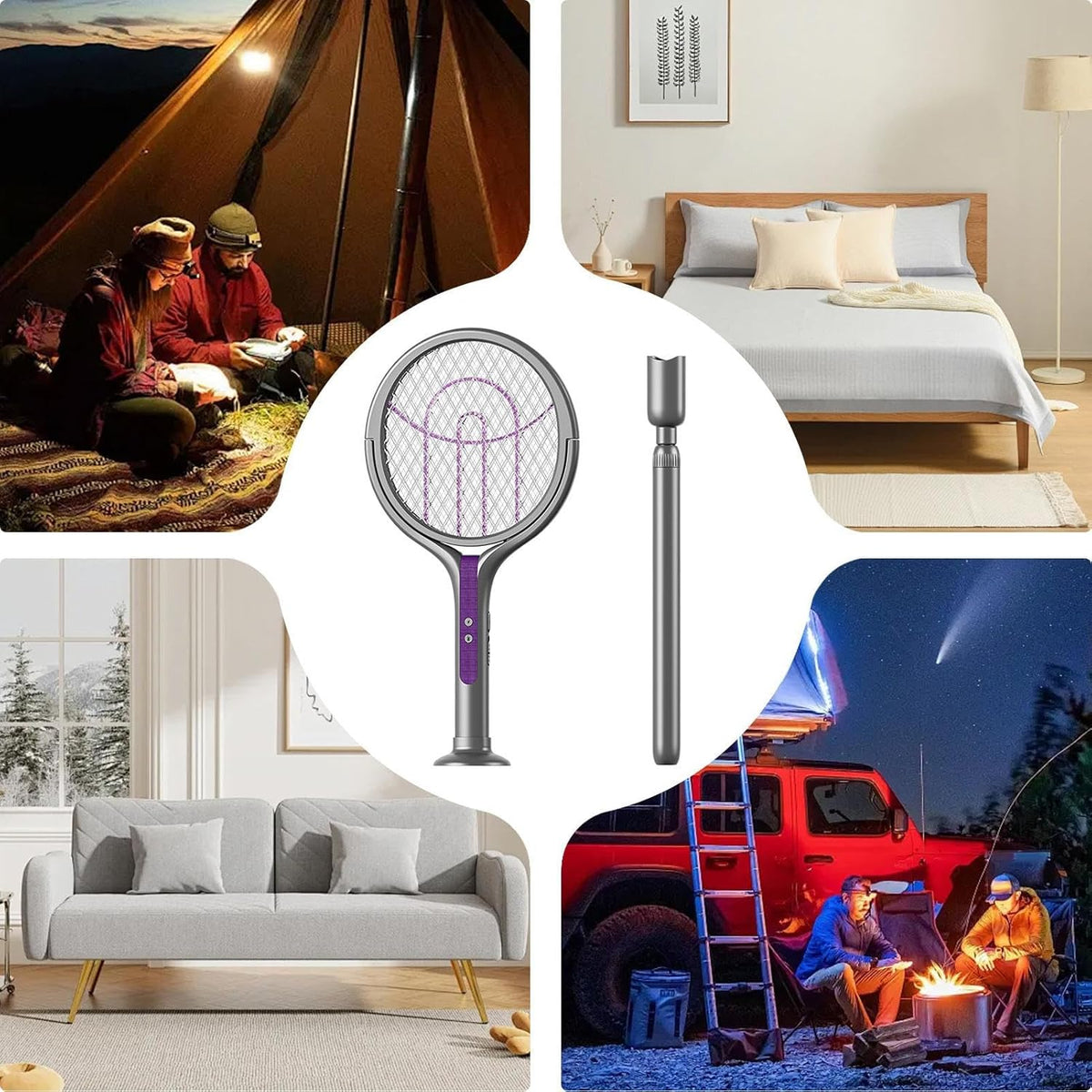 Electric Fly Swatter - 2800V Electric Fly Catcher Racket,USB