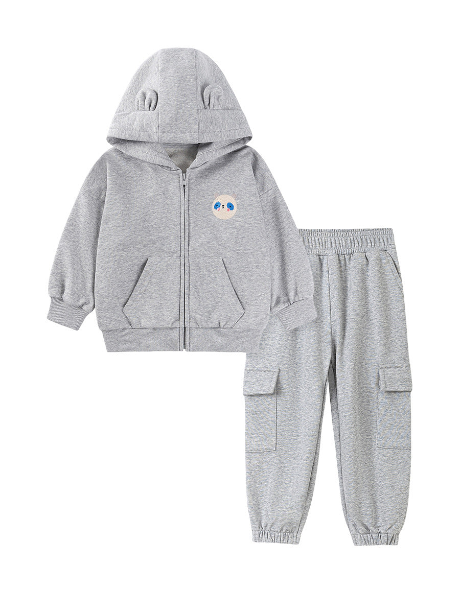 Kids’ Light Cotton Hoodie & Cargo Pants Set / 2–7Y