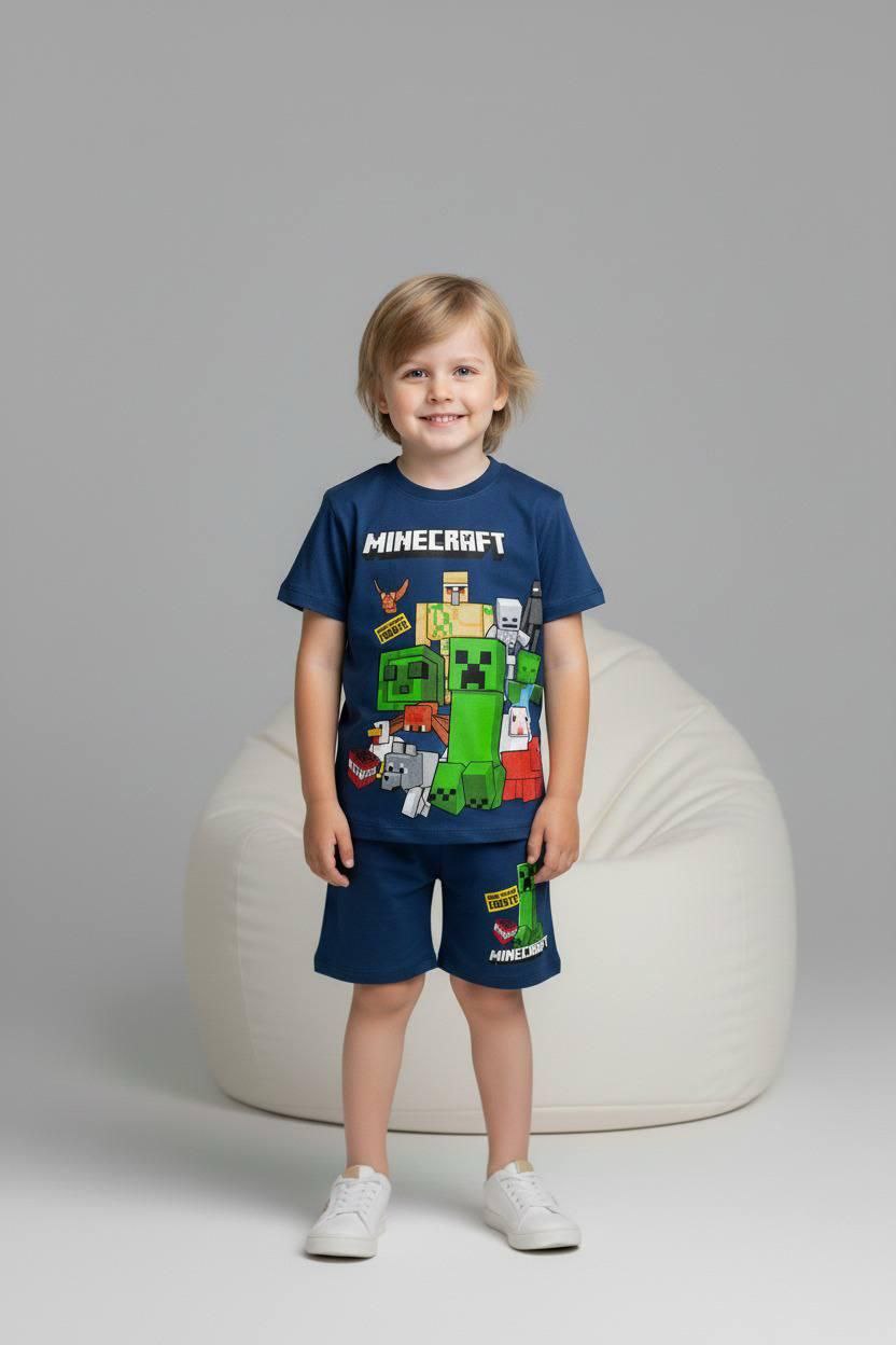 Boys’ Cotton Minecraft Summer Set / 3–10Y