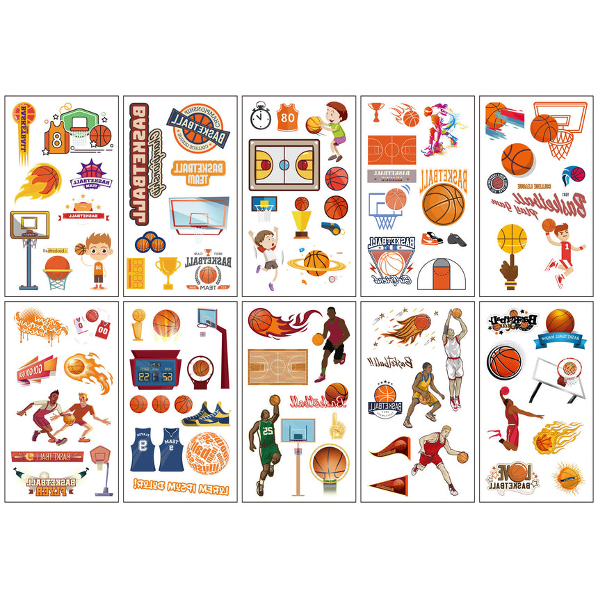 Tattoo Removable Stickers Temporary Designs For Kids 10 Pcs