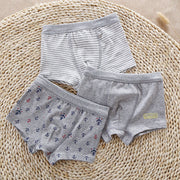 Boys Cotton Boxer Shorts (3 pcs) – Grey Anchors | Size 3–10Y