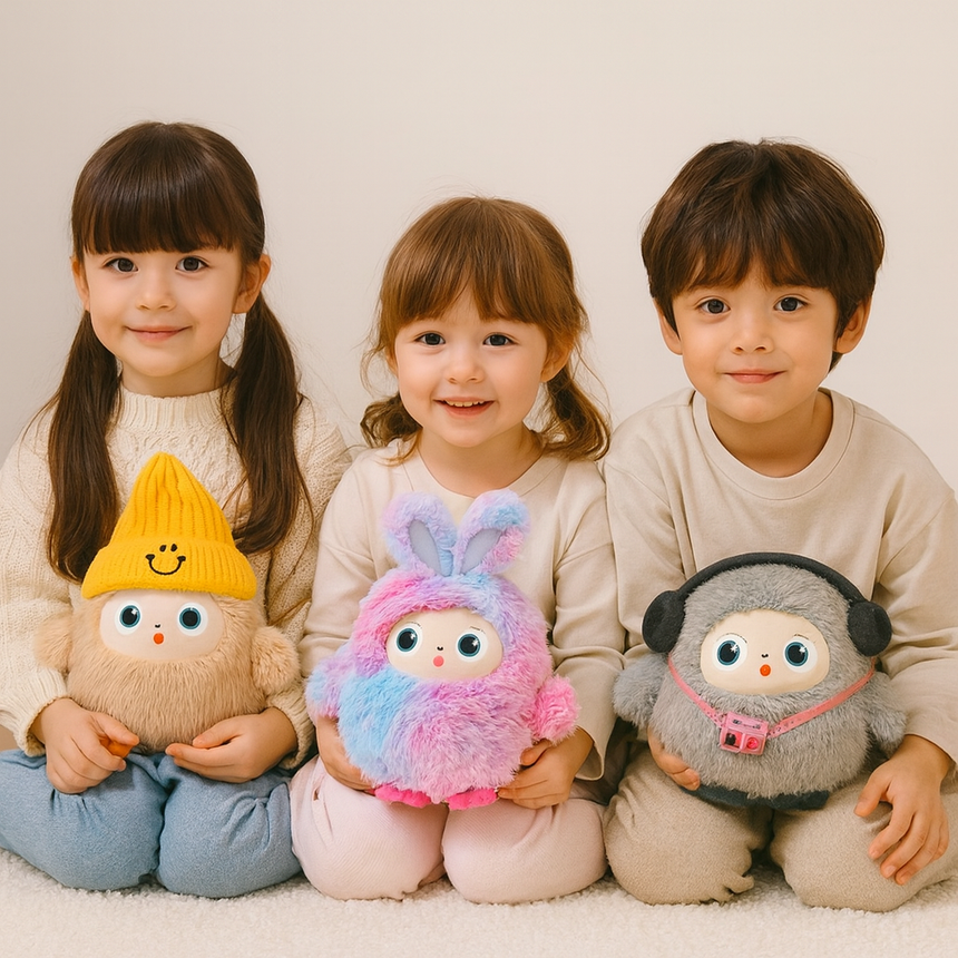 AI Plush Toy Smart Voice & LED Eyes Interactive - Ages 3-12y