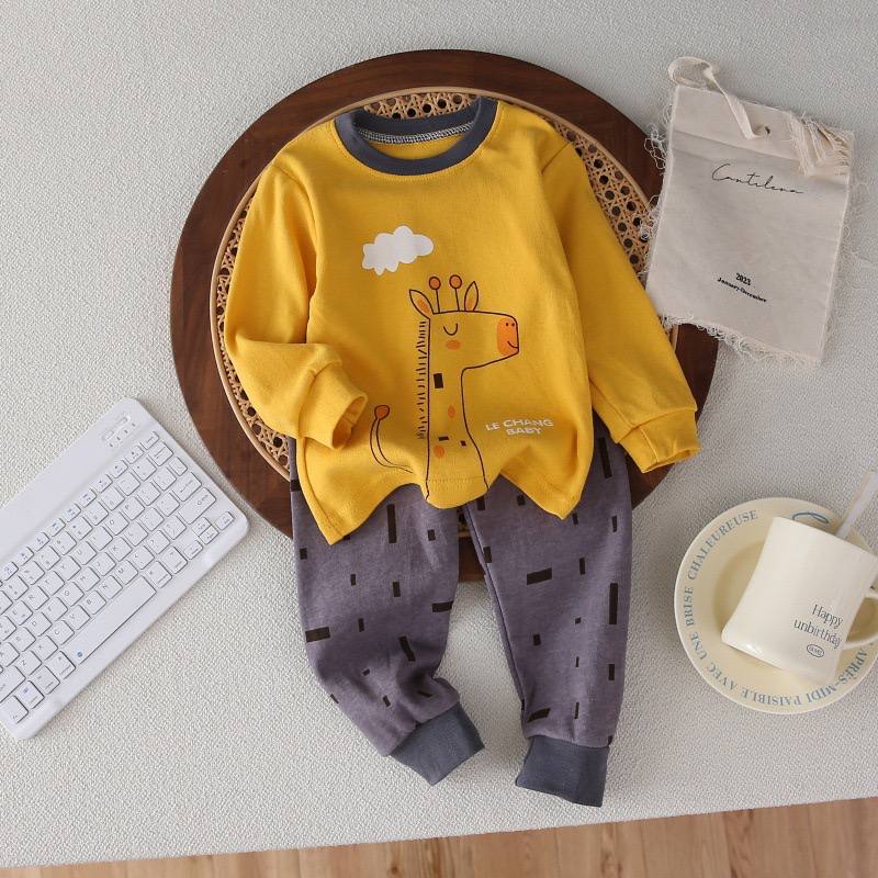 Kids’ 100% Cotton Giraffe Pajama Set | 0–8Y