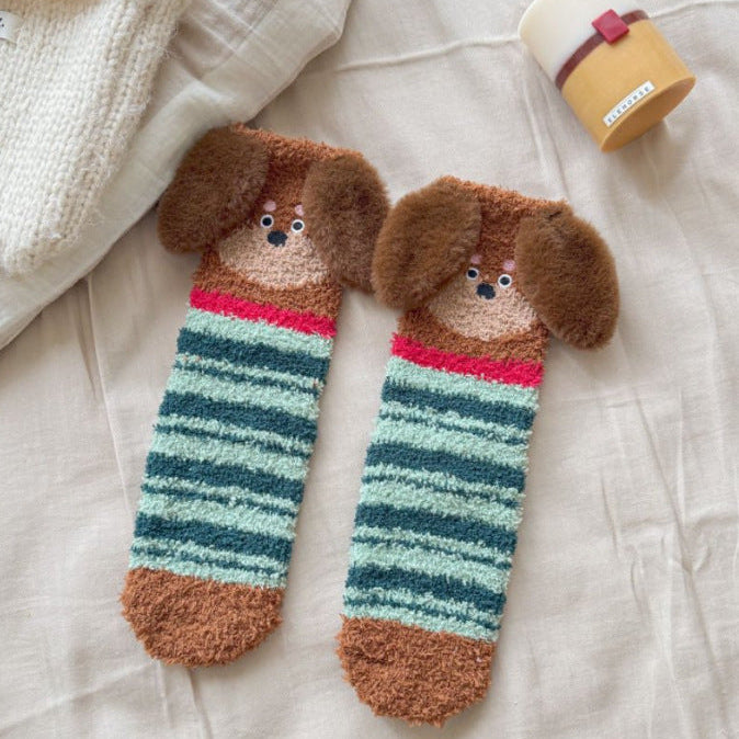 Cozy Dog Pattern Socks | One Size