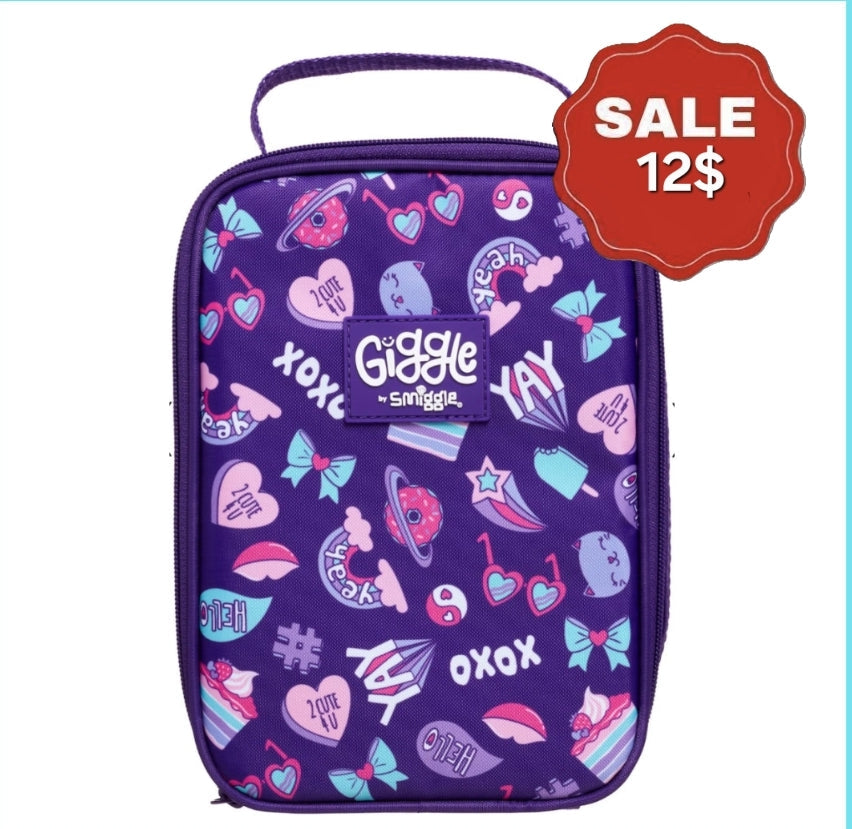 Smiggle Lunch Bag - Purple Giggle | 22×16×8.4cm