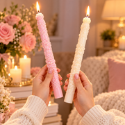 Elegant Floral Taper Candle 25x3.5 cm