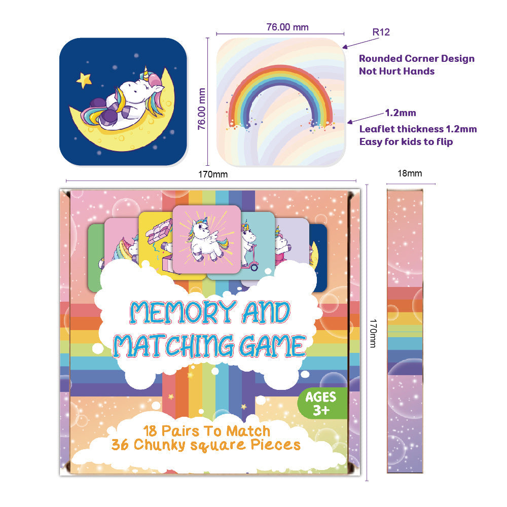 36 Pcs Cards Memory Matching Educational Game - Ages 4-12Y