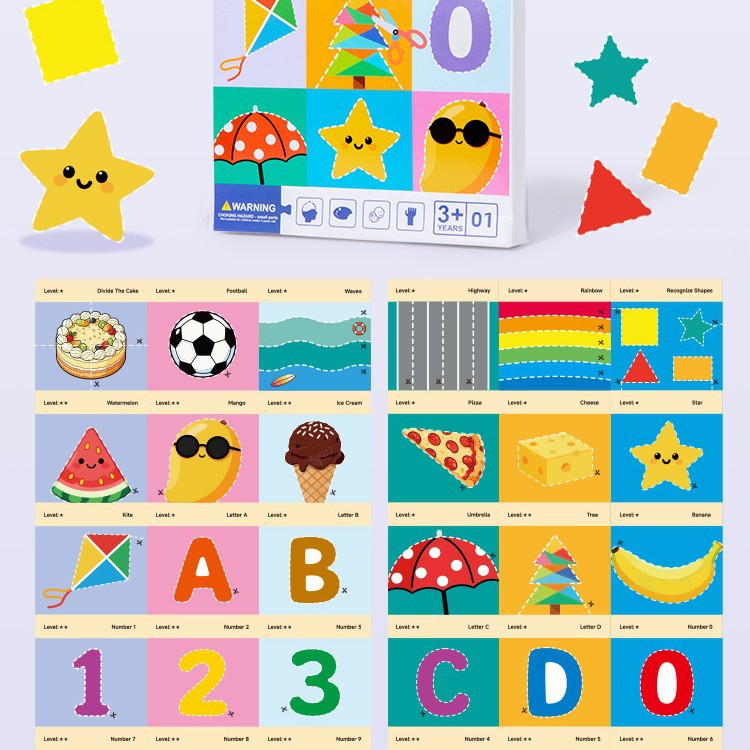 Fun Paper Cutting Activity Set For Kids 30 Pcs