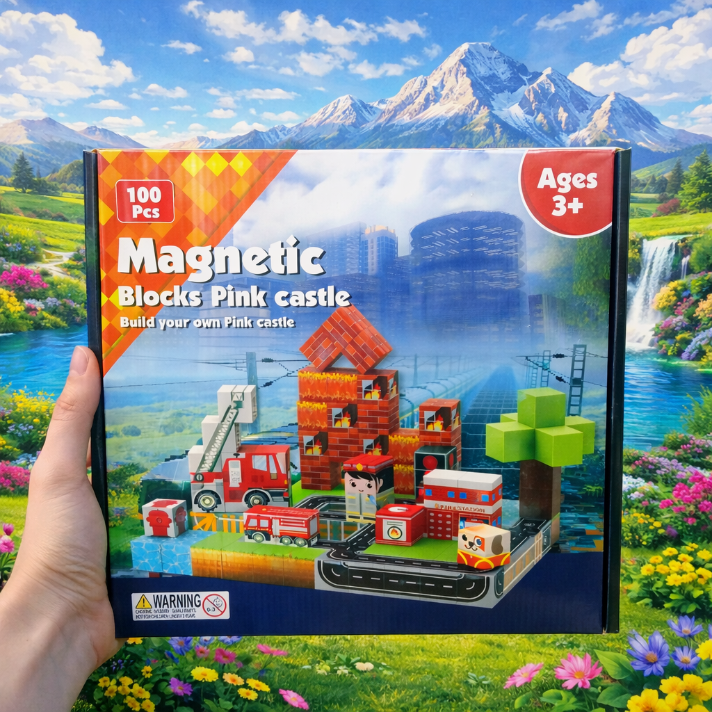 Magnetic Building Cubes Set – 100 Pieces | 3+