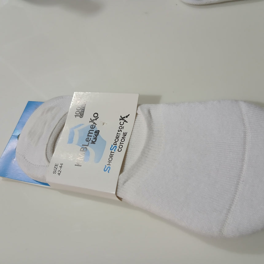 100% Cotton Short Socks – 2-Pair Set | Size 42–44