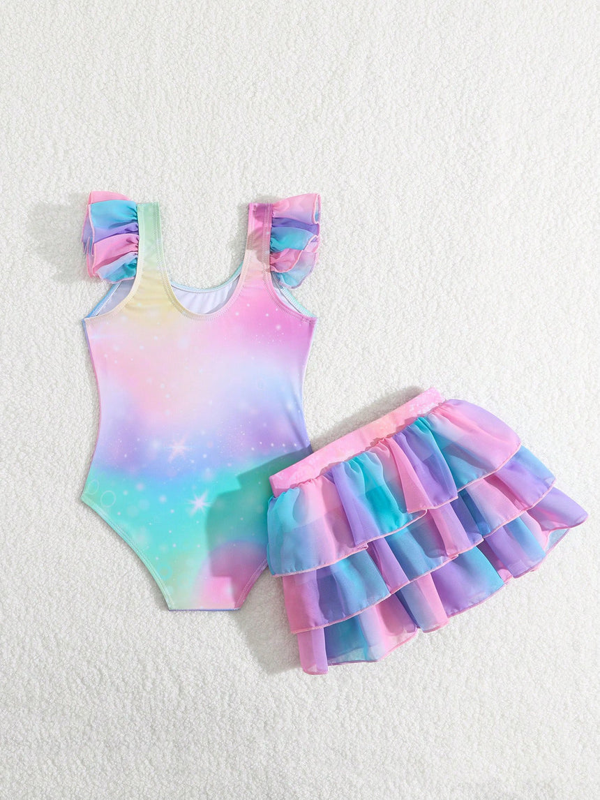 Girls 2pcs Swimwear Set – Unicorn | Size 4–7Y