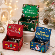 Christmas Hand-Crank Music Box 62 x 50 x 40 mm