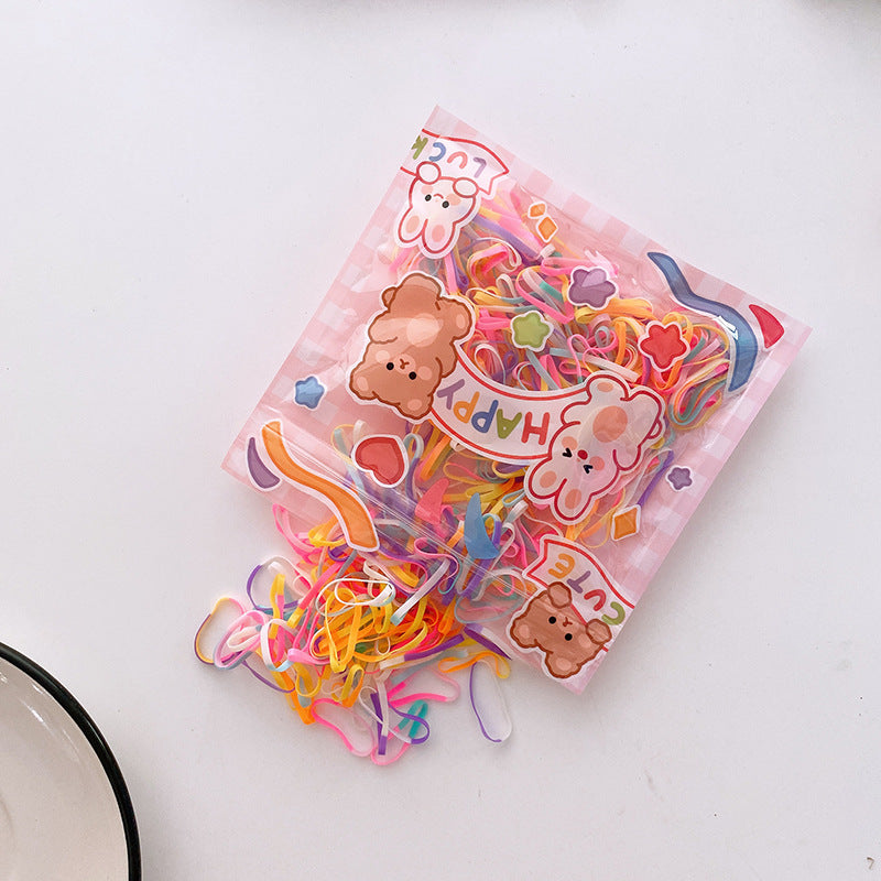 Kids Mini Hair Elastic Bands Set - 4 Color Packs - 200 Pcs