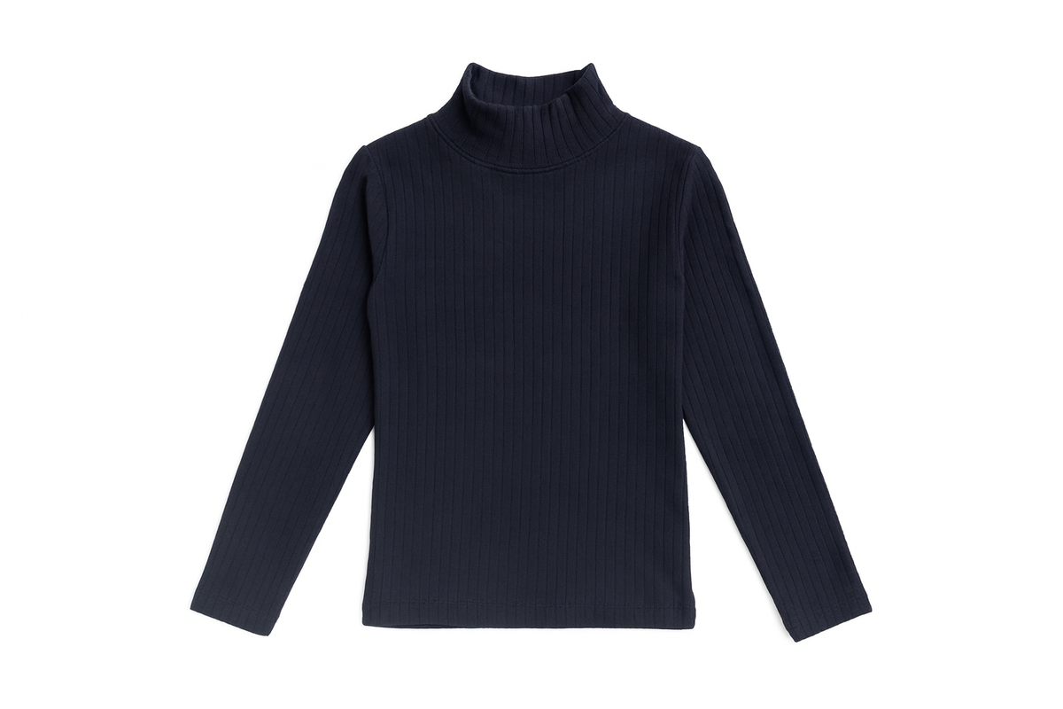 Kids’ Dark Blue School Turtleneck | 4–13Y