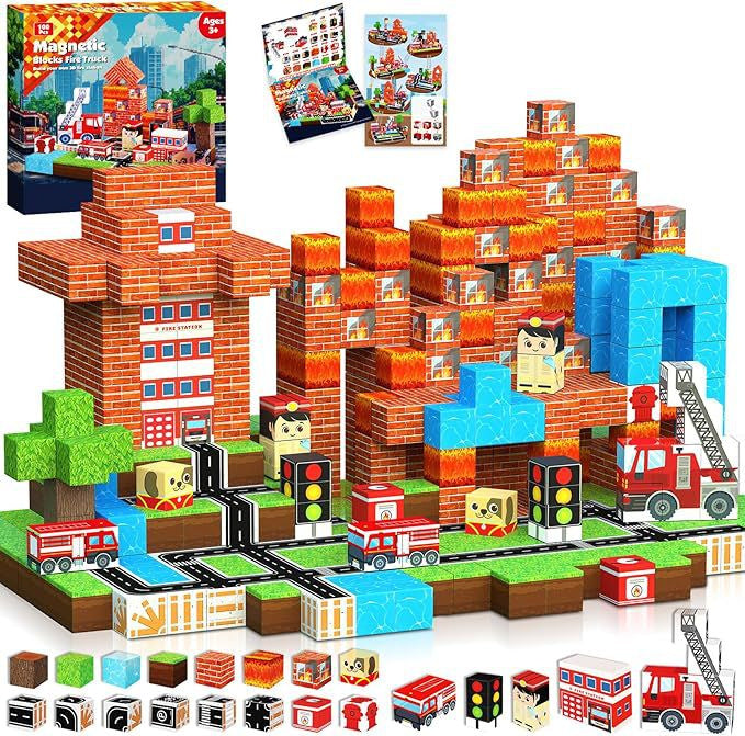 Magnetic Building Cubes Set – 100 Pieces | 3+