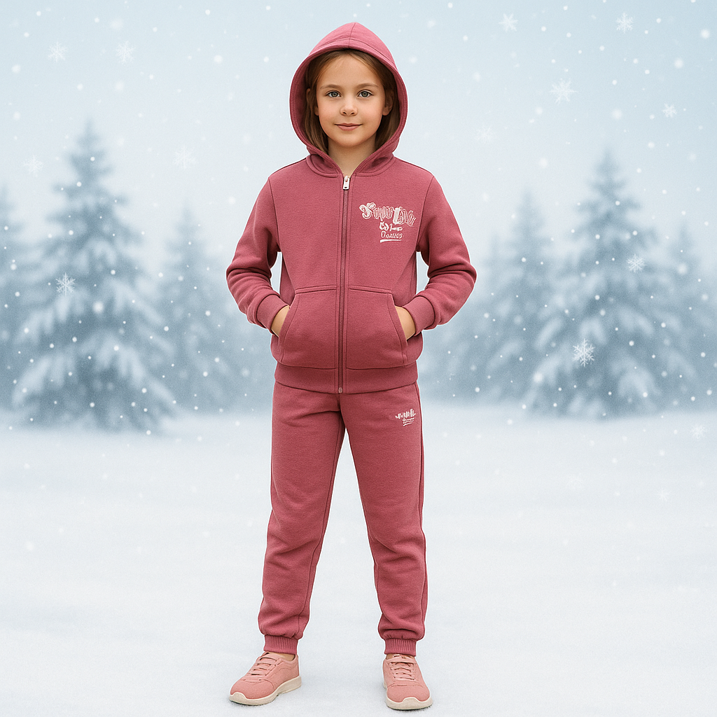 Kids’ Burgundy Fleece Outfit Set / 10–11Y