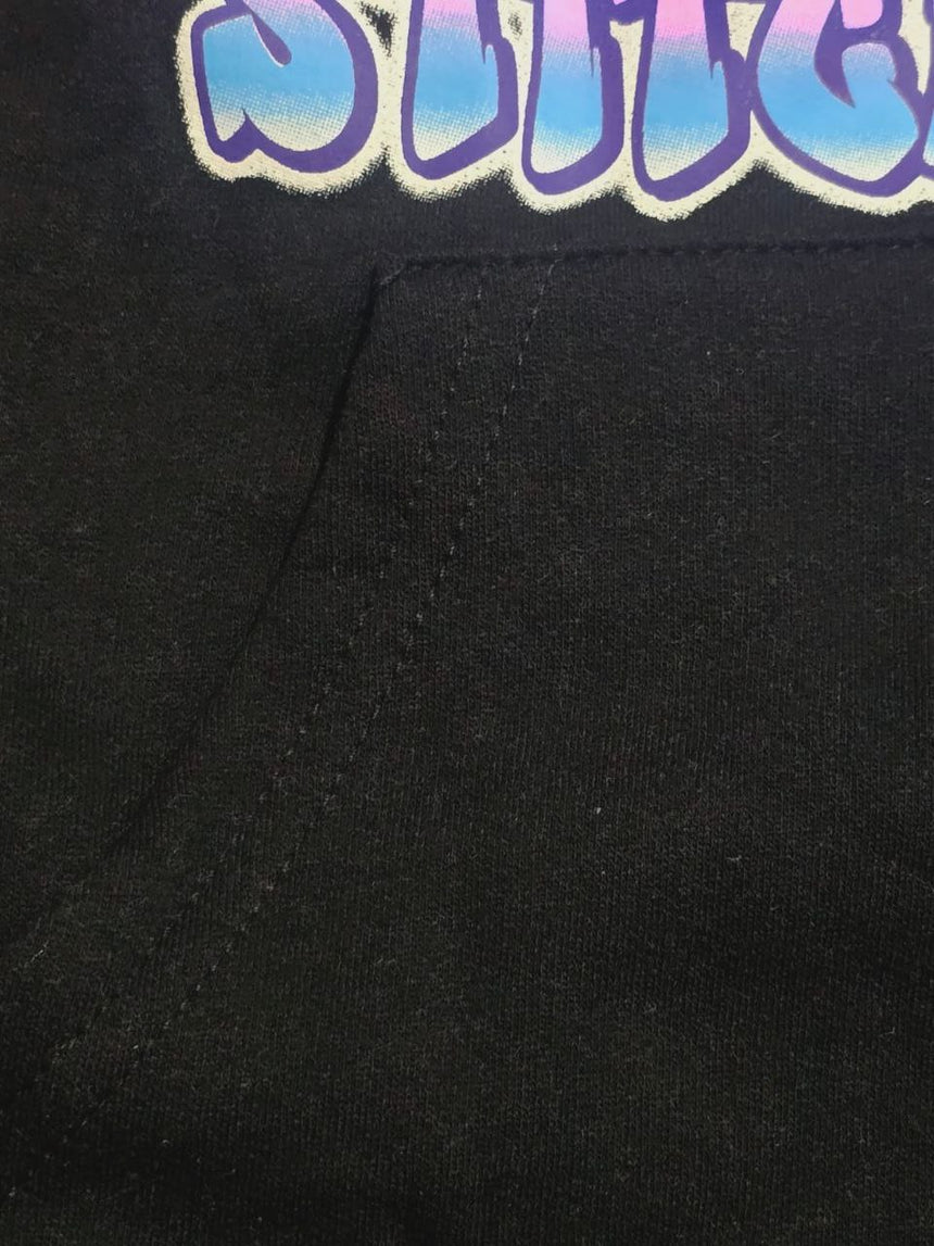 Black Stitch Light Fleece Hoodie | S–L