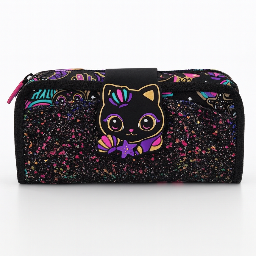 Smiggle Pencil Case | Black | Cat | Sea