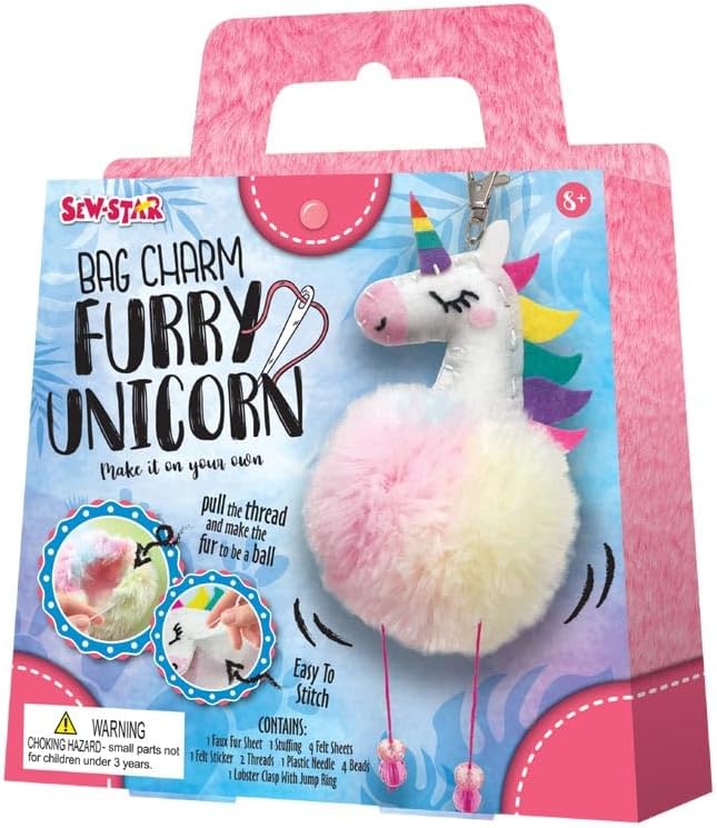 Diy Bag Charm Furry Unicorn Sloth