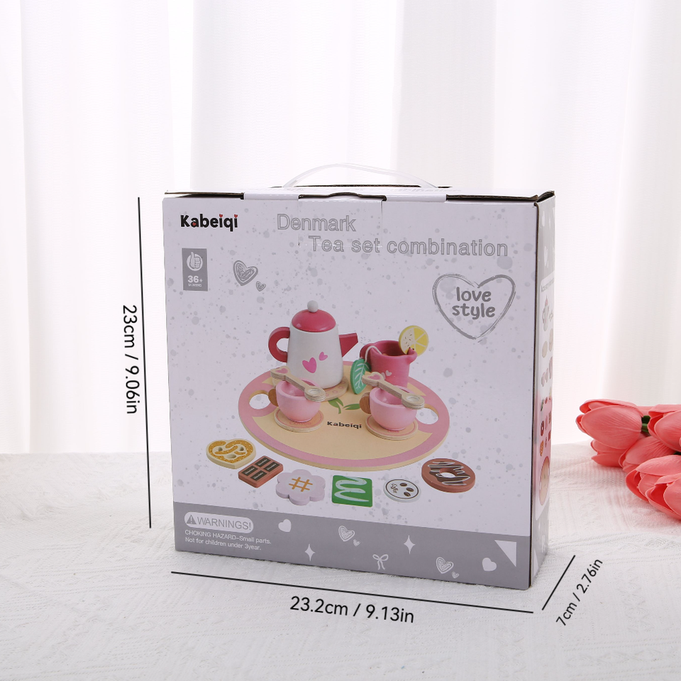 Wooden Tea Party Pretend Play Set – 12 Pieces | 3+