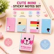 Cute Mini Sticky Notes Set – Cartoon Memo Pads & Page Markers