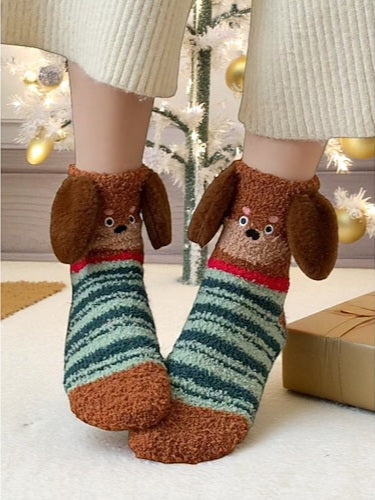Cozy Dog Pattern Socks | One Size