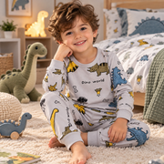 Kids’ Cotton 100% Dinosaur Pajama Set | 3–14Y