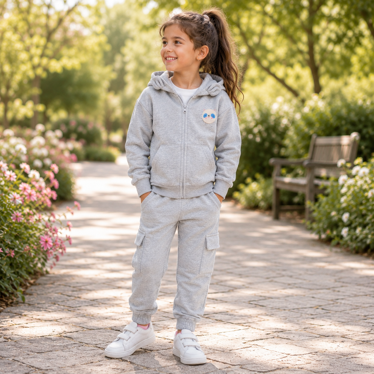 Kids’ Light Cotton Hoodie & Cargo Pants Set / 2–7Y
