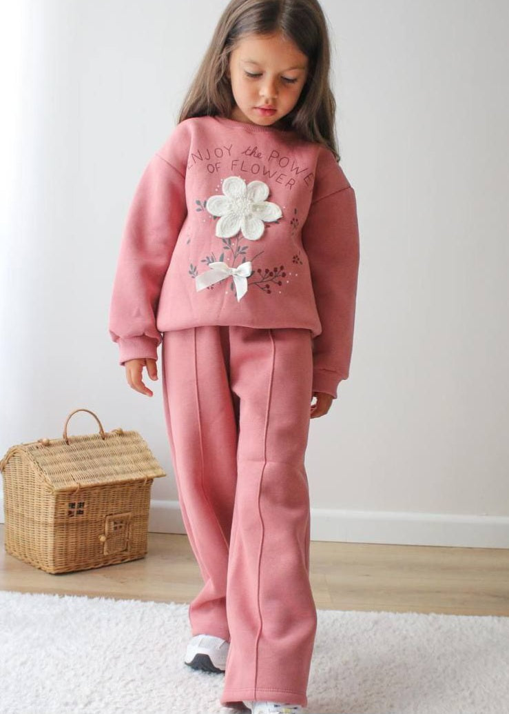 Kids’ Floral Cotton Fleece Outfit Set / 3–10Y