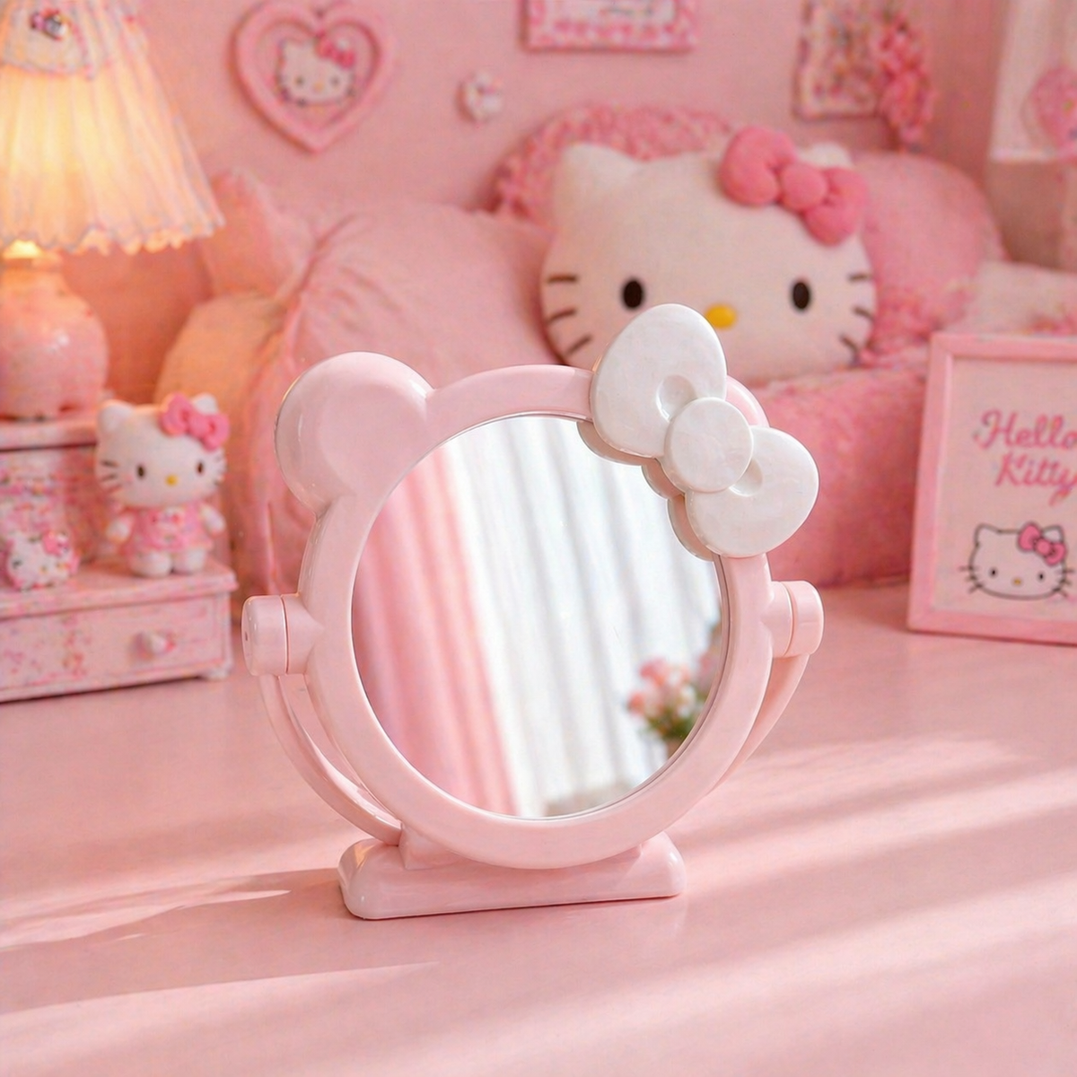 Cute Bear Bow Table Mirror 17x16.5 cm