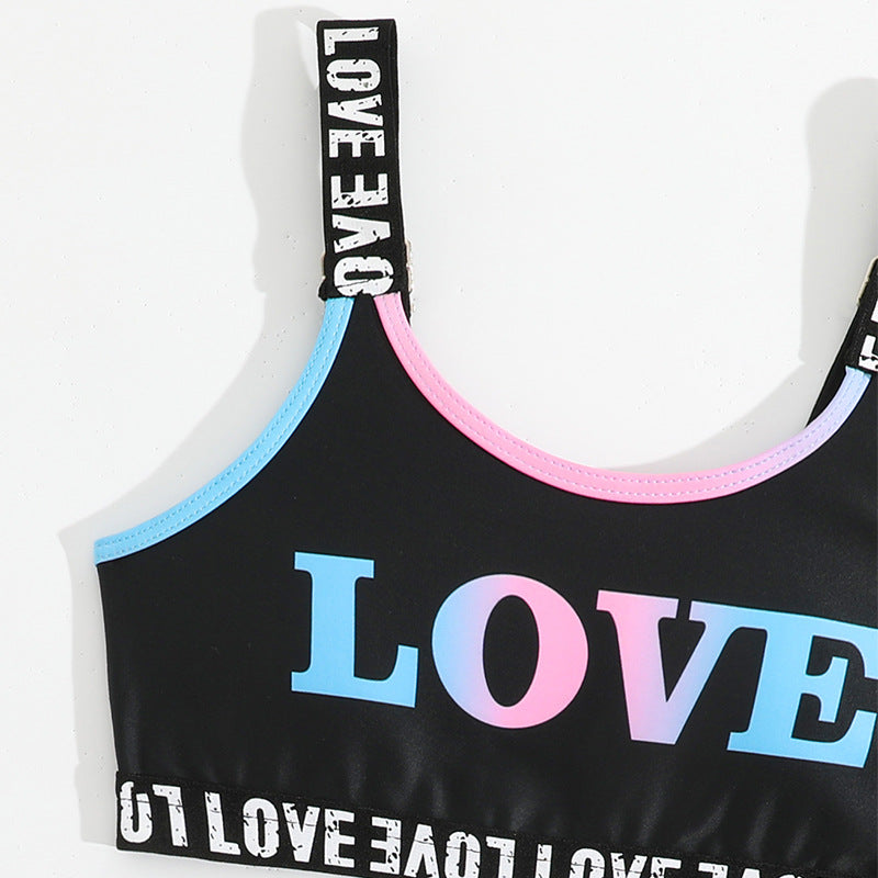 Girls 2pcs Swimwear Set – Love| Size 7–14Y