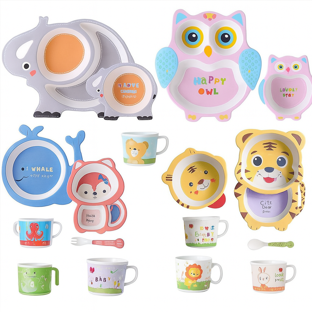 Kids Dinnerware Set Bamboo Fiber