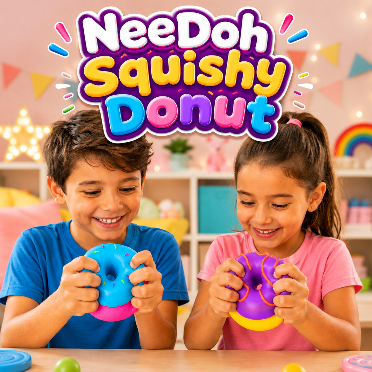 NeeDoh Squishy Donut Squeeze Toy | Soft Stress Relief | 3+
