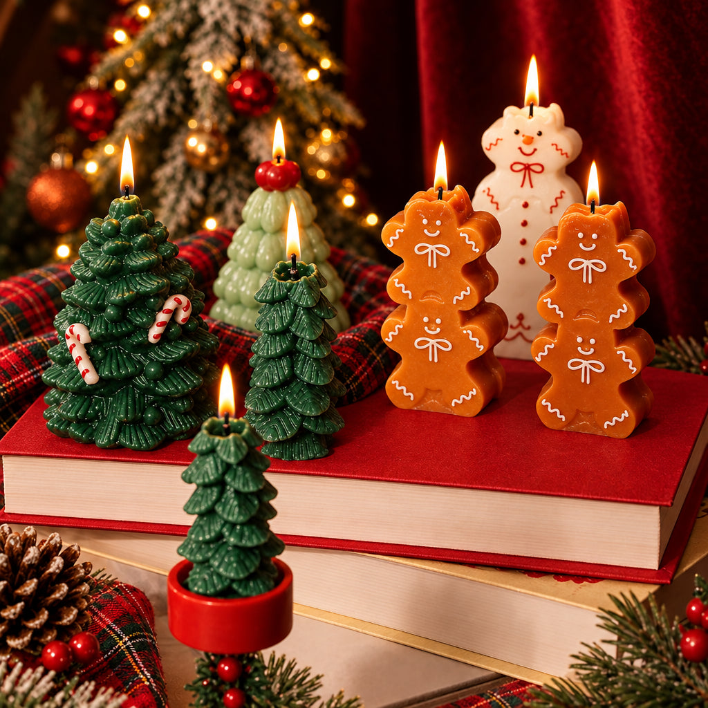 Christmas Gingerbread Candles Set of 3