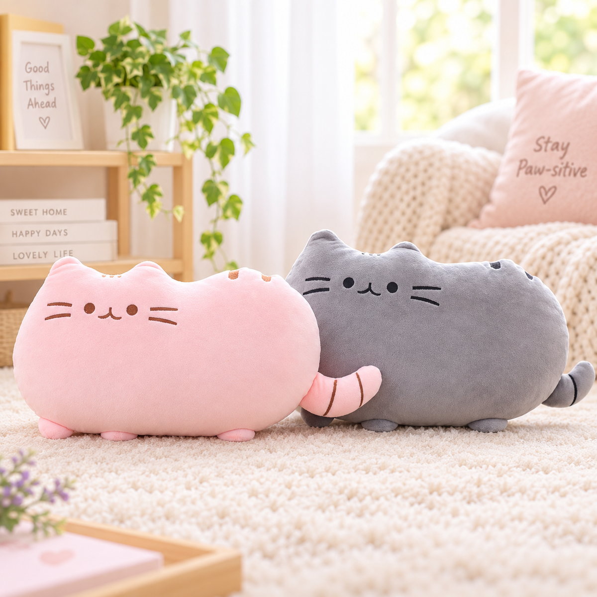 Cute Cat Plush Pillow – 45cm