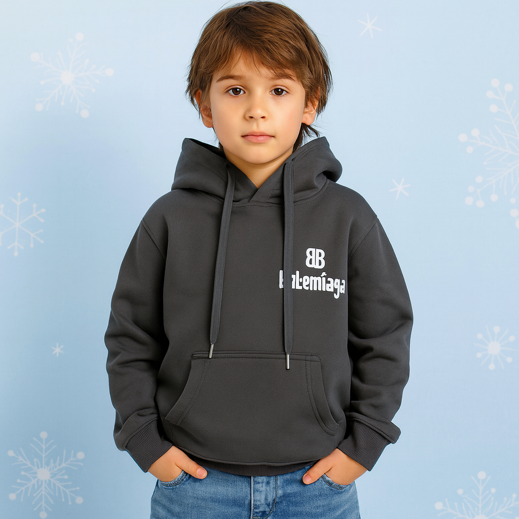 Warm Grey Fleece Hoodie | 8–10Y