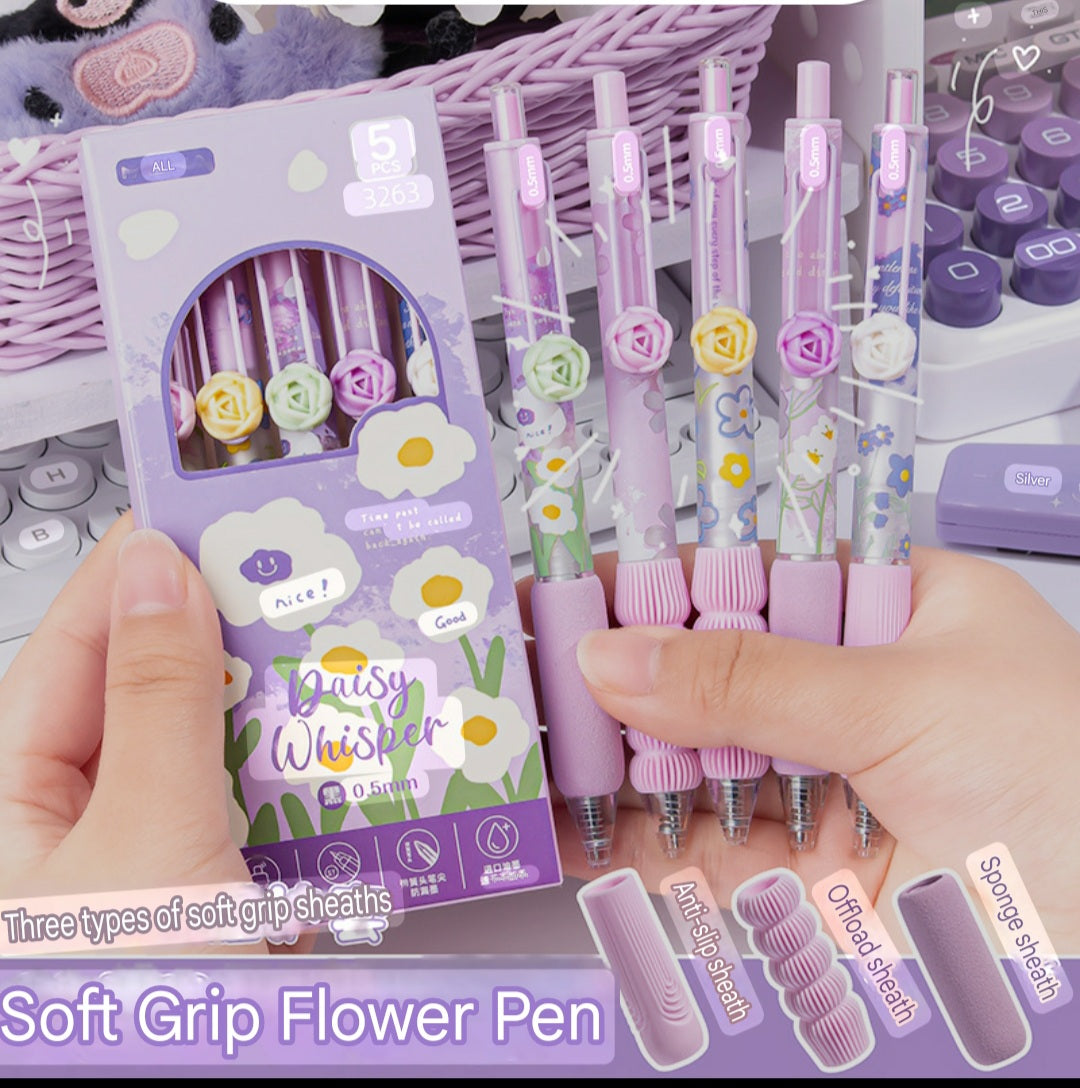 Jouka Joue Flower Press Pen Pack of 5 0.5 mm