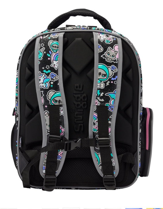 Smiggle Backpack Black Star Flower 38 cm