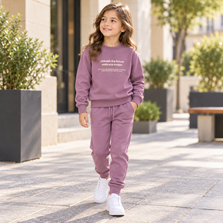Kids’ Dusty Purple Cotton Outfit Set / 5–6Y