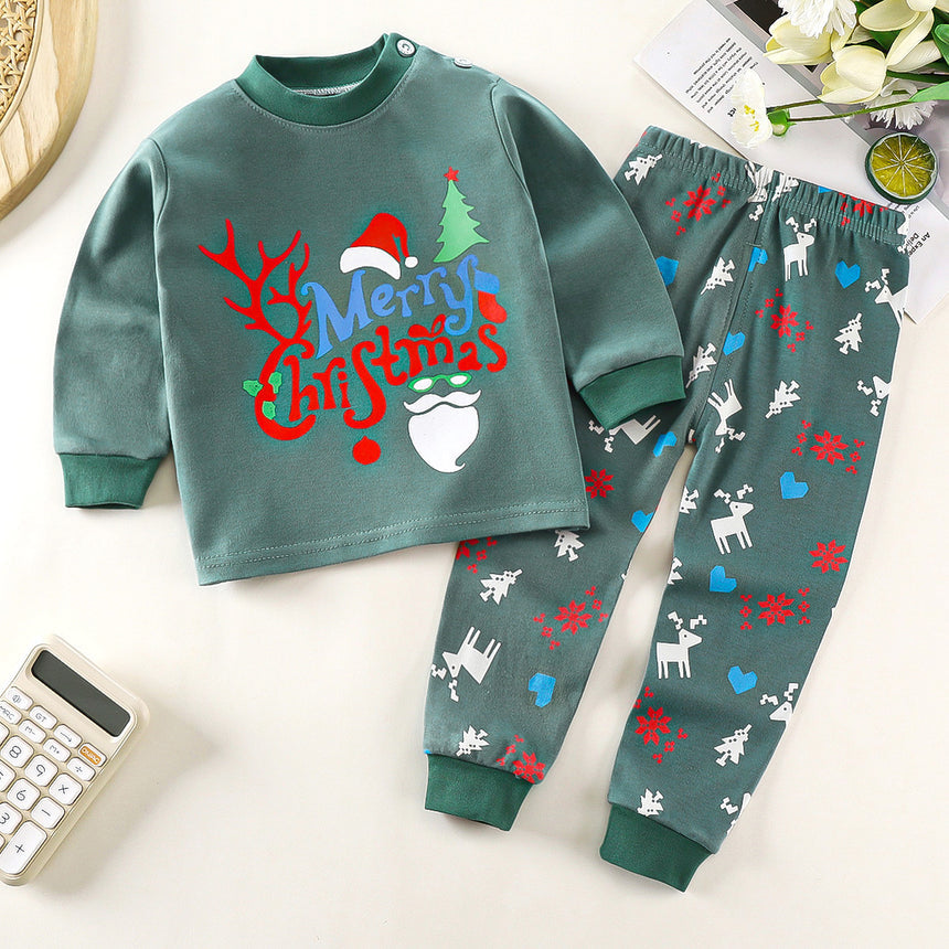 Kids’ Cotton Christmas Pajama Set | 1–2Y