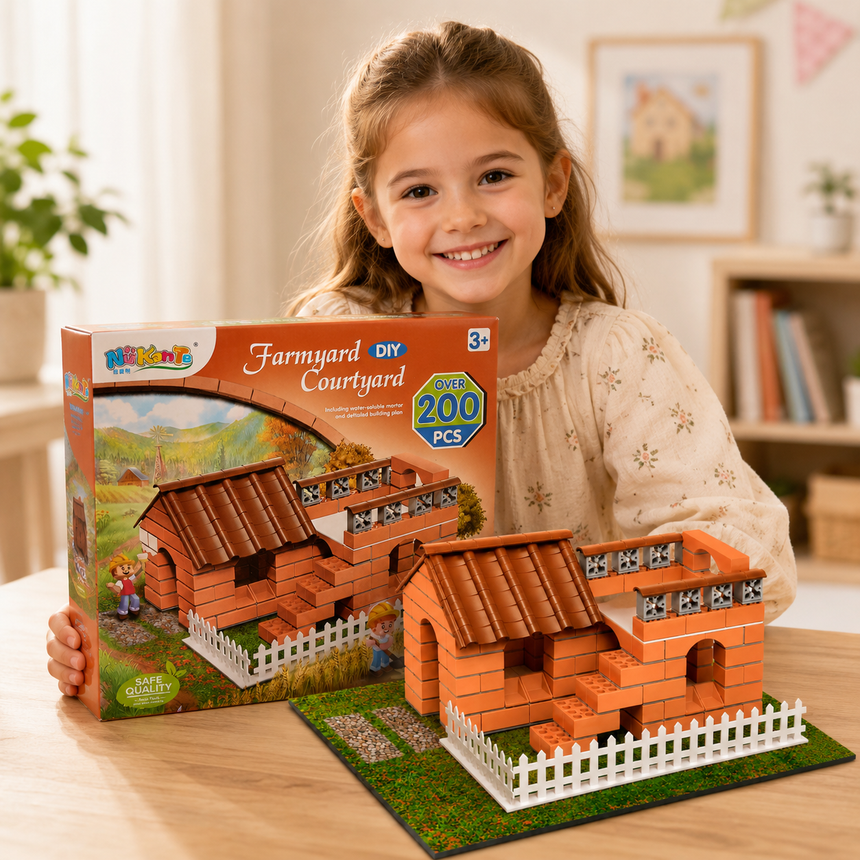 DIY Mini Brick Farm House Building Set - 200 Pcs - 6+