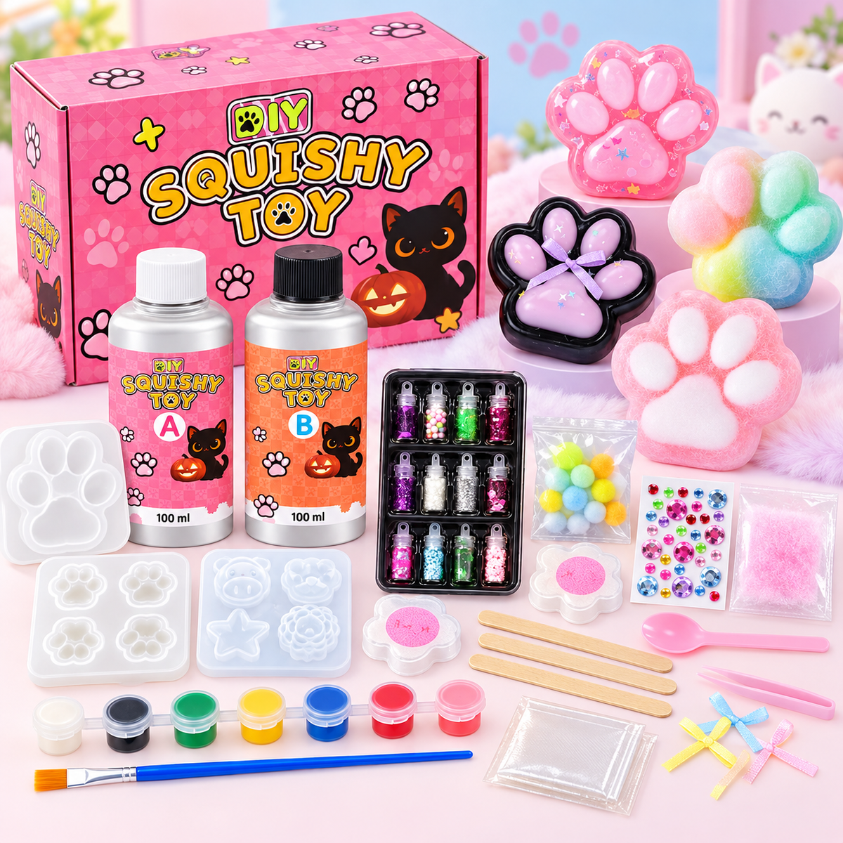 DIY Squishy Cat Paw Kit